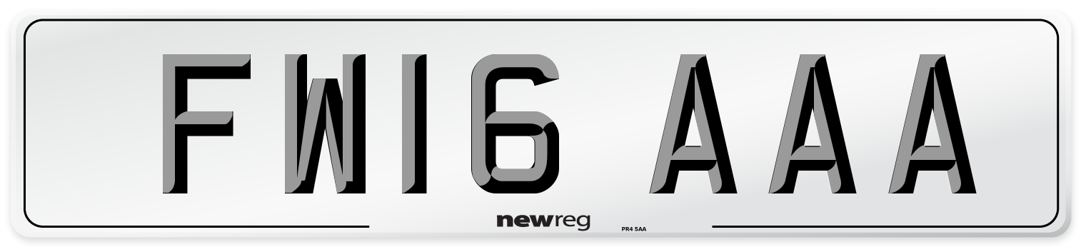 FW16 AAA Number Plate from New Reg